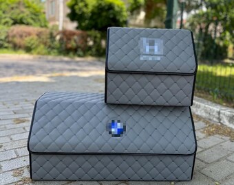 Turkish Eco-Leather Car Organizer: Personalized Embroidery, Man Cave Decor