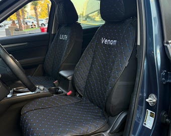 Fundas de asiento de coche de cuero ecológico personalizadas con funda para reposacabezas