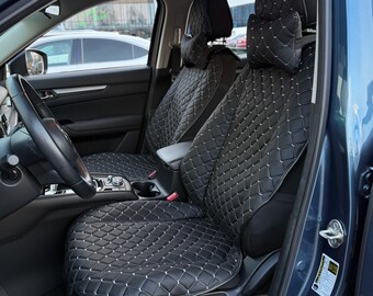 Capa de cuero ecológico para asiento de coche, ajuste personalizado, primera fila o conjunto completo
