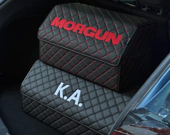 Custom Eco Leather Car Trunk Organizer, Personalized Embroidery