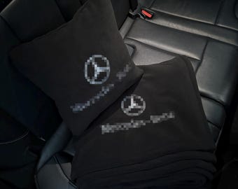 Almohada y manta polar personalizadas para el reposacabezas del coche - Accesorios de viaje