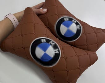 Juego de 2 almohadas para coche con logotipo personalizado, almohada suave para coche, accesorio único para regalo.