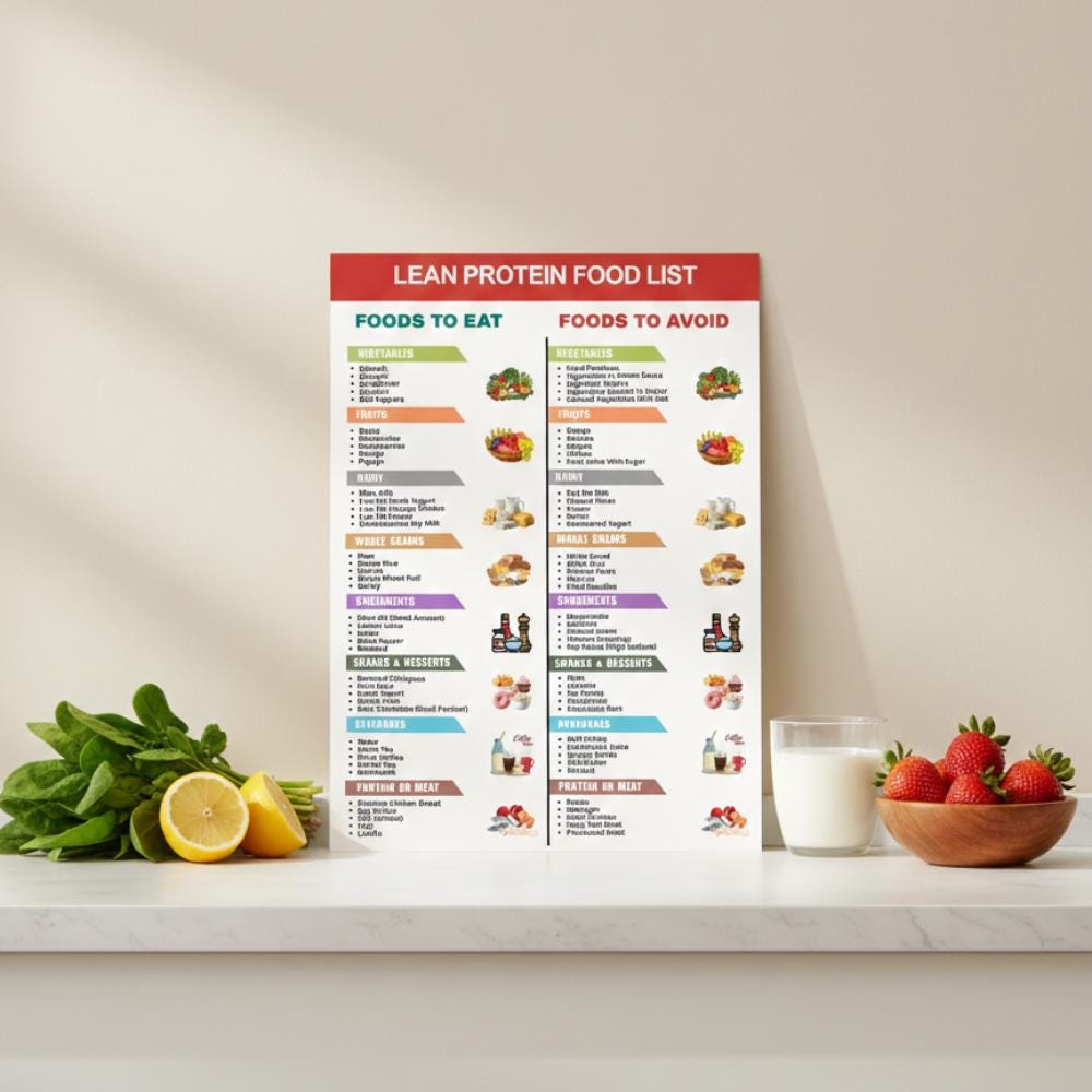 Menu Protein Rotation Lean Protein Food List Printable | High Protein Foods Chart | Protein ...