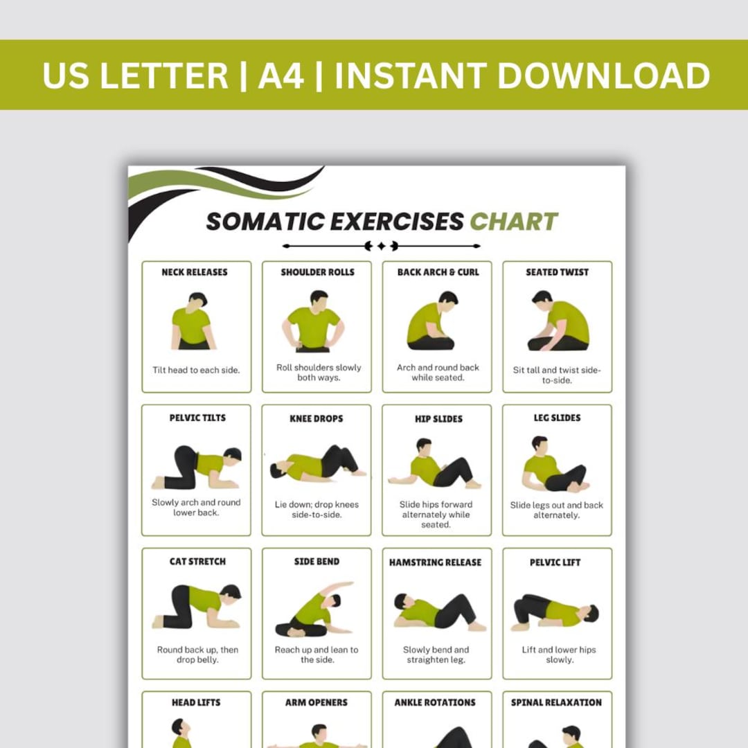 Somatic Exercises Chart, Somatic Exercise Poster, Somatic Workout PDF ...