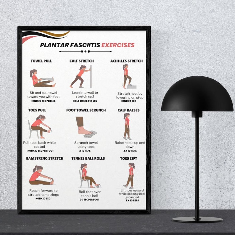 Plantar Fasciitis Exercises | Printable Foot and Heel Stretching ...