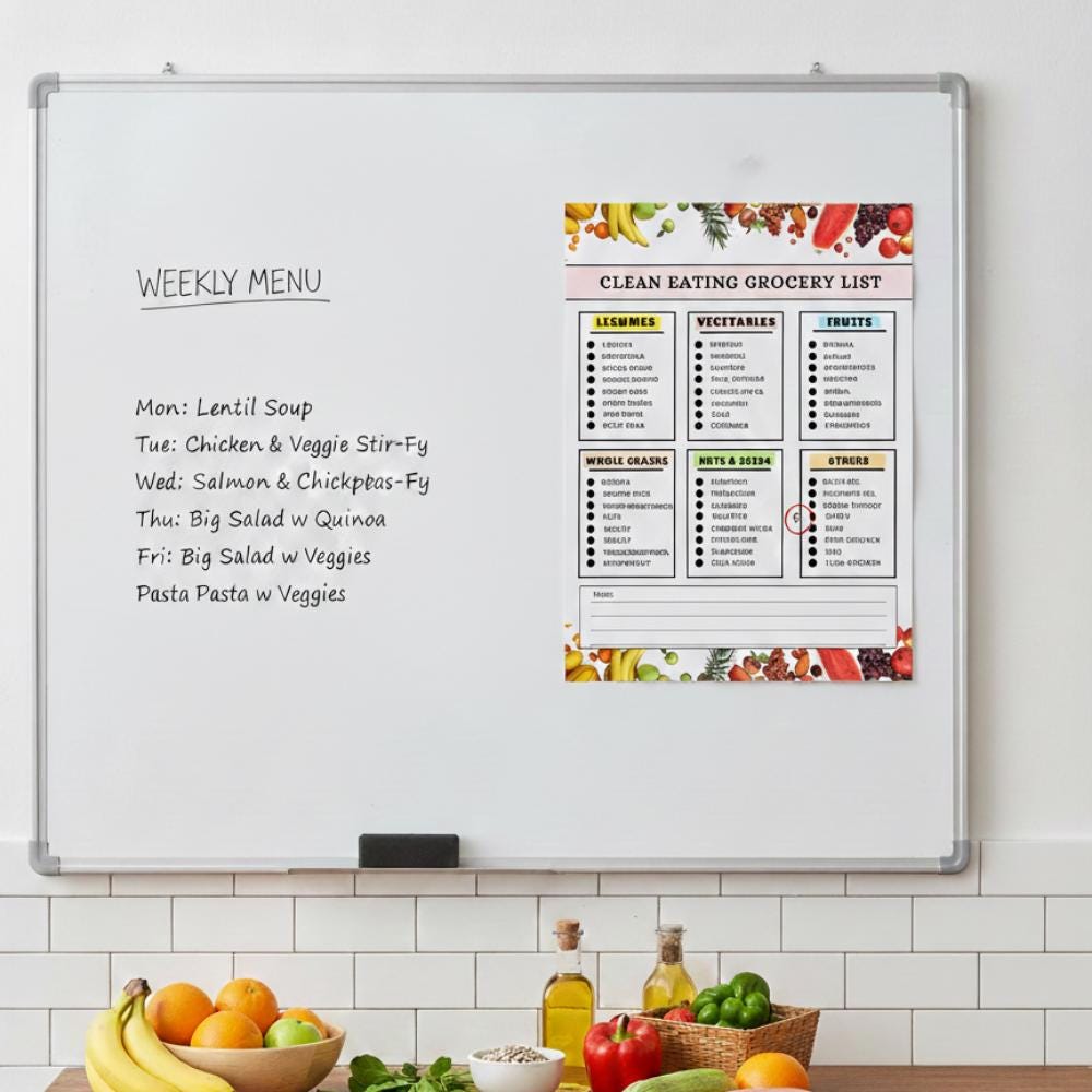 Clean Eating Grocery List Printable, Clean Eating Food List PDF, Whole ...