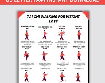 7 minuti di camminata tai chi per dimagrire, esercizi di tai chi stampabili per anziani, tabella di allenamento di camminata tai chi per donne anziane, tabella in formato PDF