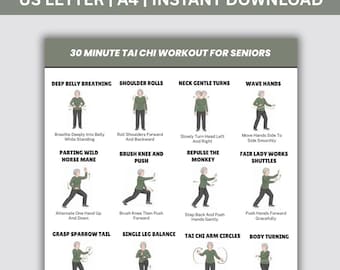 Allenamento di Tai Chi di 30 minuti per anziani, video di Tai Chi dolce per principianti, migliora l'equilibrio, la flessibilità e la mobilità degli anziani, download digitale.