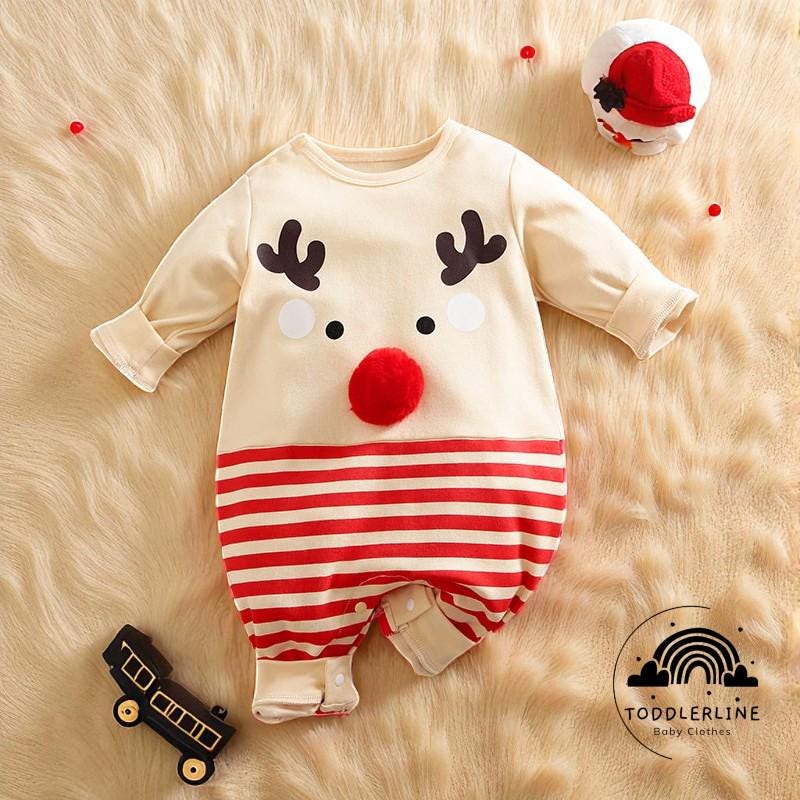 thumbnail image 2 of 3-Pack 'The Baby Who Stole Christmas' Romper Outfits - Newborn & Infant Christmas Sweatshirt Onesies 2 of 10