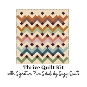 Thrive Quilt Kit | Signature Pure Solids by Suzy Quilts | Art Gallery Fabric | Backing | Binding