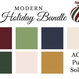 Modern Solids Curated Holiday Bundle - AGF Pure Solids Bundle for Christmas and Winter Holidays Fat Quarter or Half Yard