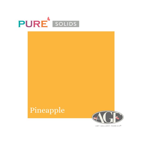 Pure Solids Pineapple (PE-553) Art Gallery Fabrics Quilting Cotton Yardage: By the Yard, Half Yard, Quarter Yard, Fat Quarter