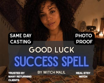 Good Luck Spell, Strong Success Ritual Same Day, Etsy Witch Good Luck Spell, Remove Bad Luck