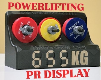 Personal Best Tracker / Personal Best Display / Fitness Motivation / Realistische Waage (Kniebeugen, Bankdrücken & Kreuzheben)