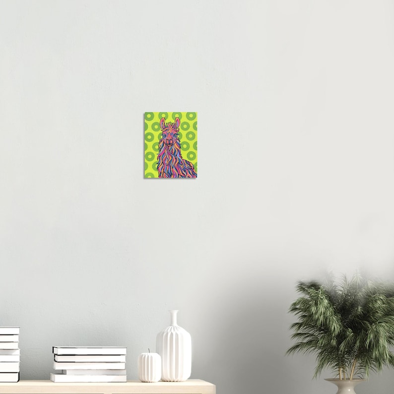 Psychedelische lamakunstprint: kleurrijk jamband-muurdecoratie afbeelding 2