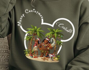 Disney Moana Christmas Shirt, Maui Island Xmas Tee, 2026 Disney Trip Shirt, Tropical Noel Squad Family Tee