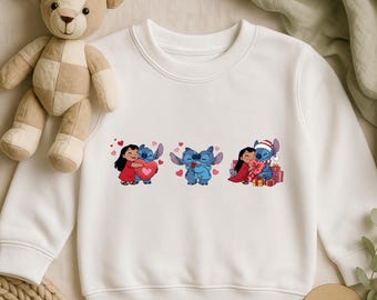 Stitch Valentine's Day Sweatshirt, Disney Love Sweater, Lilo And Stitch Shirt, Stitch Lover Gift Tee, Stitch Love Candy Sweatshirt