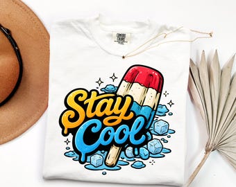 Stay Cool Popsicle Graphic Tee, Retro Summer Vibe Shirt, Funny Ice Cream Lover Gift, Melting Popsicle Apparel