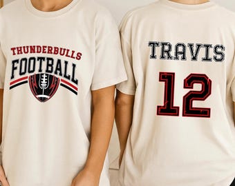 Custom Football Name & Number T-Shirt, Game Day Tee