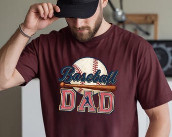 Baseball Dad Shirt, Vintage Baseball Dad Gift for Father's Day, Retro Baseball Player Silhouette Graphic Tee
