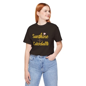 San Diego Padres Woman Tee- Sunshine & Curveballs T-Shirt | Baseball Girl- Padres Fan- Baseball LFG- Petco Park- Baseball Wear- San Diego