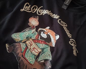 A Tanuki "Let Happiness Guide You" T-Shirt