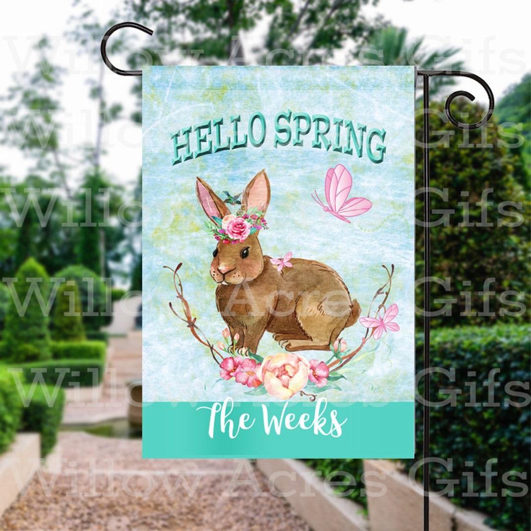PNG Spring Flag Design, Sublimation Design, Digital Flag Design, Bunny ...