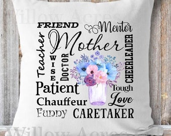 Mother's Day Pillow Digital Design, Sublimation Design, Mother's Day PNG, Digital