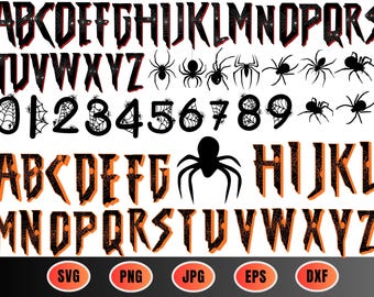 Spooky Spider Alphabet SVG Bundle, Halloween ABC Cut Files (Digital Download)
