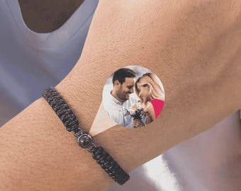 Custom Photo Projection Bracelet: Braided Memorial Keepsake