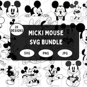 Musse Pigg SVG-paket, Anpassat namn, Födelsedags-T-shirt, Direktnedladdning (Digital Nedladdning) bild 1