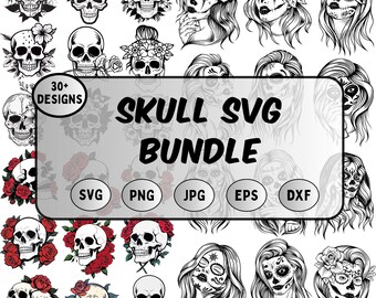 Floral Skull Sublimation Clipart ,Floral skull SVG Bundle, Transparent PNG,Digital Download
