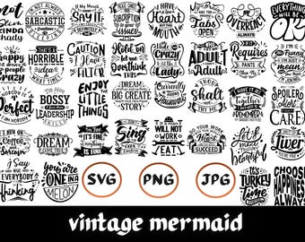 Funny Quotes SVg bundle, Funny quotes bundle, Retro Sarcastic Quotes, Instant download, (Digital Download)