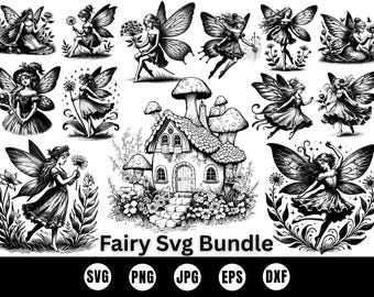 Fairy SVG Bundle, Magical Silhouette Clipart (Digital Download)
