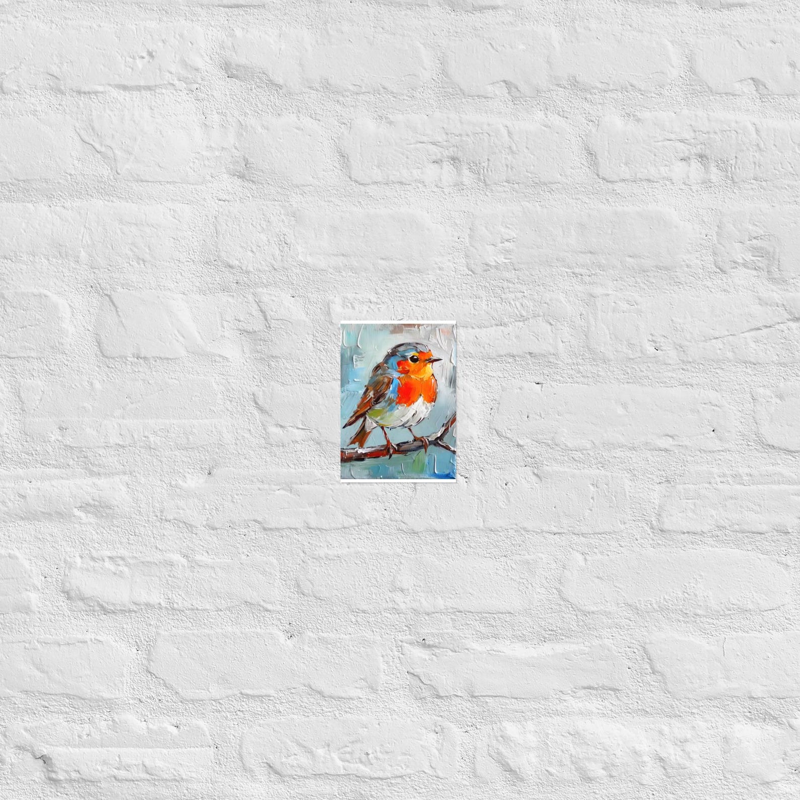 Robin Bird Painting Red Robin Art Print Birds Lover Gift Winter Wall ...