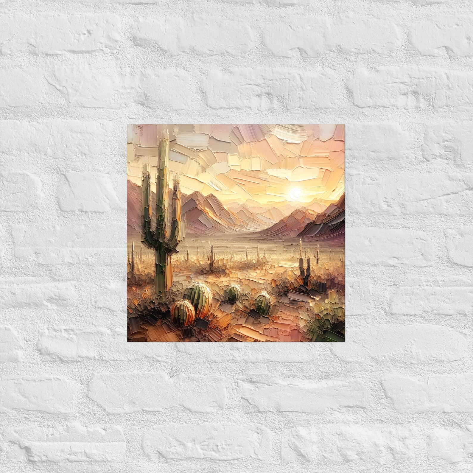 Saguaro Painting Desert Sunset Art Print Cactus Landscape Wall Art - Etsy