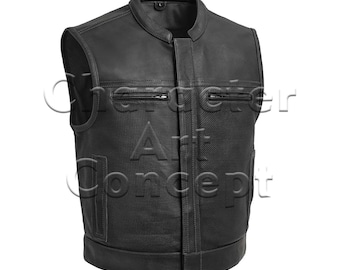 Handmade Leather Motorcycle Vest, Biker Vest, Custom Design - Etsy