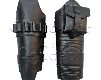 Armadura de cuero mandaloriana para piernas / Din Djarin, cosplay de Star Wars