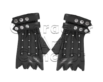 Nieten fingerlose Lederhandschuhe | Gothic Mode Handschuhe
