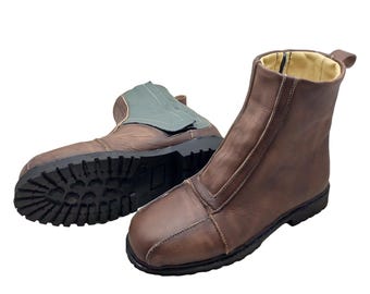 Customized Mando Boots, Brown Leather Shoes, Cosplay Boot, Handmade Star Wars Men & Women Footwear