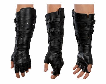 Leder Armstulpen | Verstellbare Cosplay Armschienen