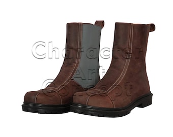 Mandalorianisch inspirierte Lederstiefel | Mando Boots für Cosplay | Din Djarin Schuhe | Star Wars Herrenschuhe