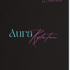 May include: Black journal titled "Aura Reflection" with teal and pink script. The top right corner reads "20 25 EDITION". The bottom of the journal reads "A PERSONAL 1 WEEK SELF REFLECTION & JOURNAL".