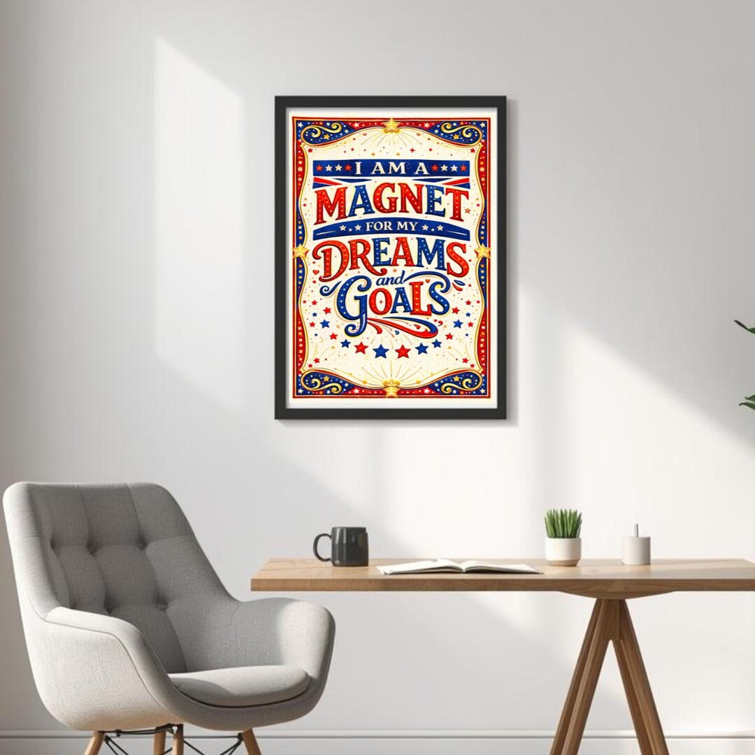 I Am a Magnet for My Dreams and Goals Print, Poster, Positive Thinking ...