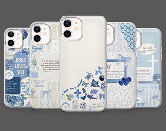 Christian Phone Case Patchwork Jesus God Bible Cover for iPhone 17, 16, 15, 14, 13, 12, Samsung S25, S24, S23Fe, S22,A17,A26,A56, Pixel 10,9