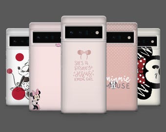 Minnie Mouse Phone Case Disney Cartoon Cover for Google Pixel 10, 10Pro, 9, 9Pro, 8, 7, 6A, Samsung S25, S24, S23, A17, iPhone 17, 16, 15