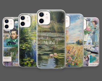 Claude Monet Phone Case Famous Art Painting Cover for iPhone 17, 16, 15, 14, 13, 12, Samsung S25, S24, S23Fe, S22, A17, A26,A56, Pixel 10, 9