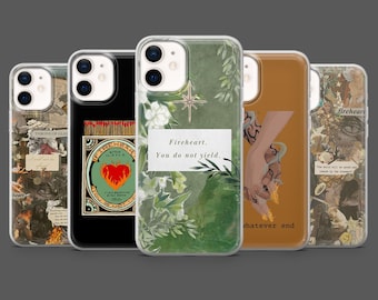 Throne of Glass Phone Case Fireheart Bookish Cover for iPhone 17, 16, 15, 14, 13, 12, Samsung S25, S24, S23Fe, S22, A17, A26, A56,Pixel 10,9