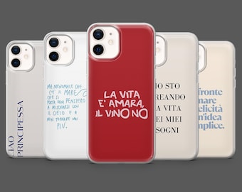 Italian Quotes Phone Case Amore Ciao Italy Cover for iPhone 17, 16, 15, 14, 13, 12, Samsung S25, S24, S23Fe, S22, A17, A26, A56, Pixel 10, 9