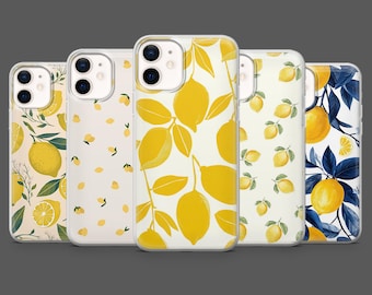 Boho Lemon Phone Case Italy Aesthetic Cover for iPhone 17, 16, 15, 14, 13, 12, Samsung S25, S24, S23Fe, S22, A17, A26, A56, Pixel 10, 9